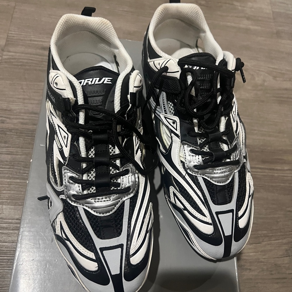 Balenciaga Black and White Athletic Driving Sneakers size 41